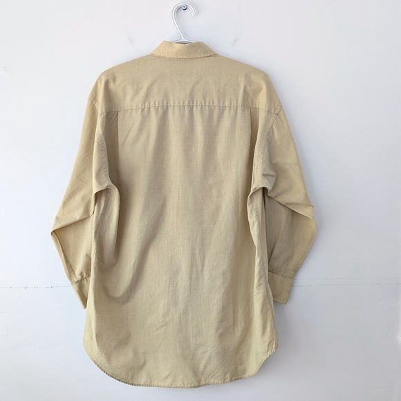 Christian Dior Men's Vintage Beigey-yellow Dress Shirt ~ Size 15 / 32-33 - Picture 5 of 9